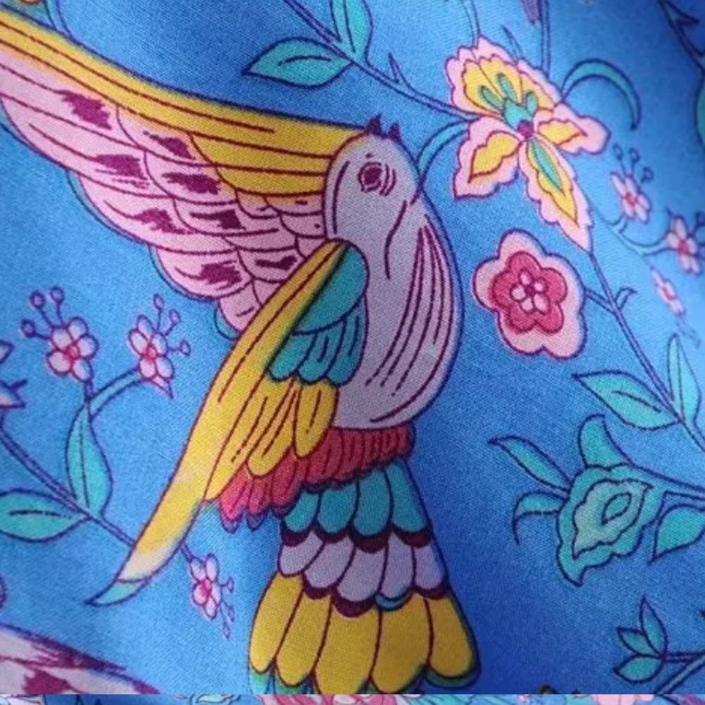 Boho Floral Bird Gypsy Print Maxi Long Dress - Picture 10 of 12